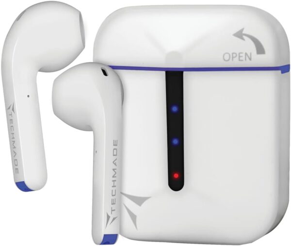 TECHMADE AURICOLARI BLUETHOOT CUSTODIA POWER BANK BIANCO