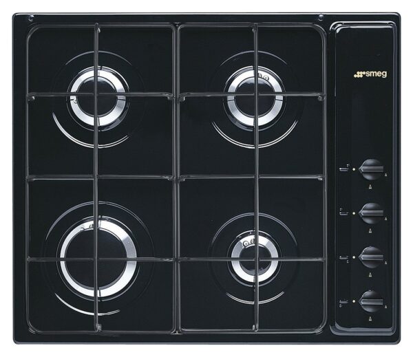 SMEG PIANO COTTURA INCASSO GAS 4 ZONE 60CM NERO S64SN