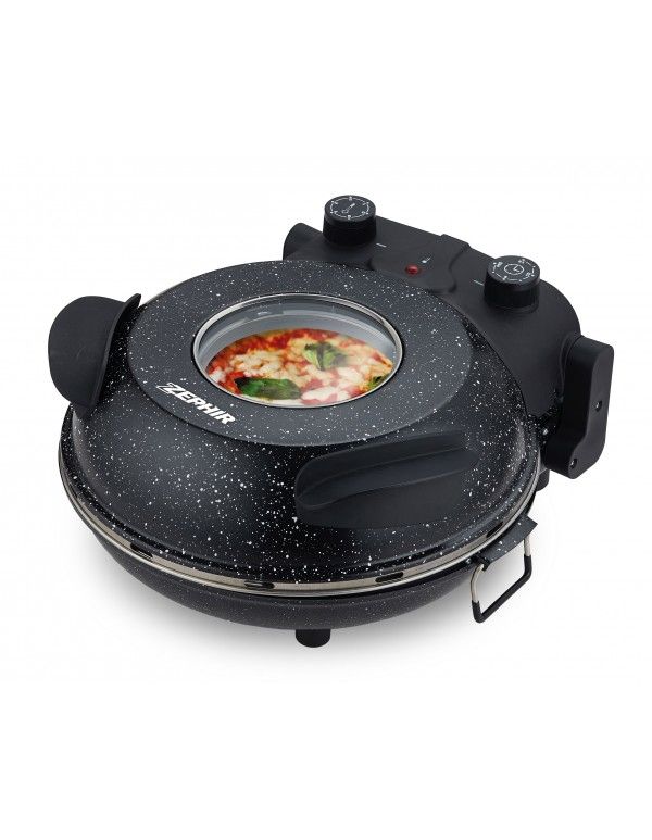ZEPHIR FORNO PIZZA IN PIETRA REFRATTARIA CON OBLO' 1200W NERO ZHC333