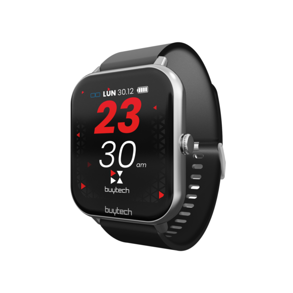 BUYTECH SMARTWATCH CALL CASSA SILVER CINT.SILICON BK CHIAMATE NOT.ECC