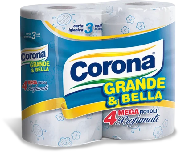 CORONA CARTA IGIENICA GRANDE E BELLA 4 ROTOLI