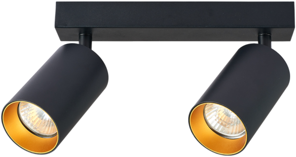 TRACON ELECTRIC PORTALAMPADA DASOFFITO NERO/ORO MAX2x35W SPGU10MA2GB