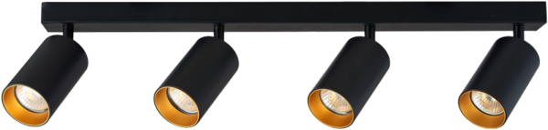 TRACON ELECTRIC PORTALAMPADA DASOFFITO NERO/ORO MAX4x35W SPGU10MA4GB