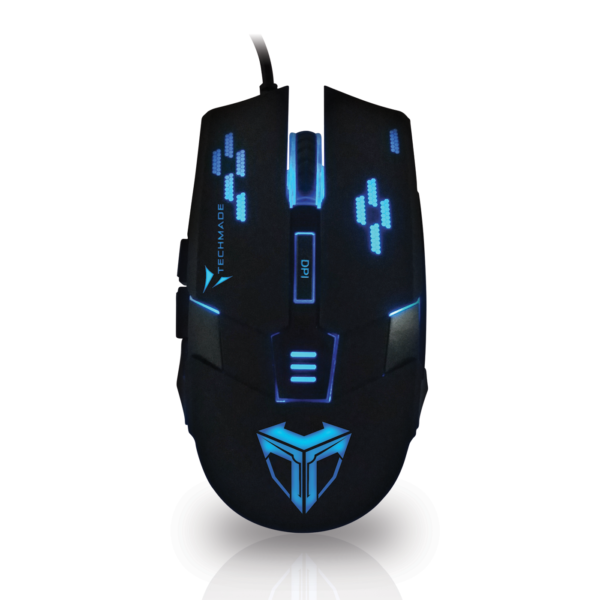 TECHMADE MOUSE GAMING USB LED LIGHT 2400DPI NERO TM-PG-20