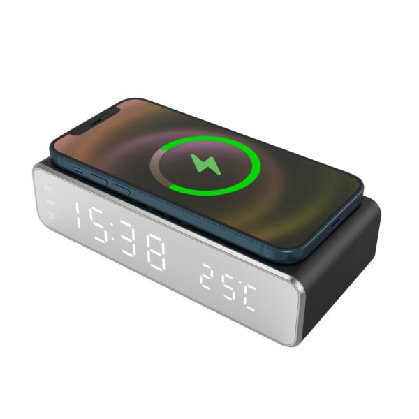 TECHMADE SVEGLIA CON FUNZIONE RICARICA CELL.WIRELESS NERO DAC-WPC-01