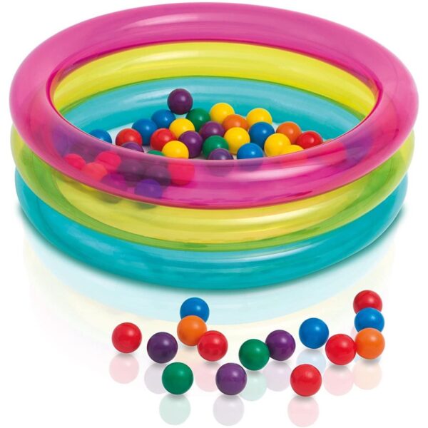 INTEX PISCINA BABY TRE ANELLI CON PALLINE ROTONDA 1/3ANNI 86x25 48674