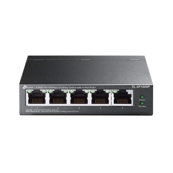 TPLINK HUB SWITCH 5 PORTE CON 4PORTE POE 10/100 TL-SF1005P