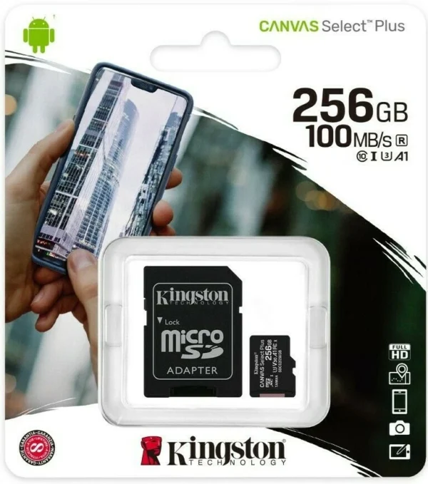 KINGSTON MICRO SD 256GB CON ADATT. CANVAS PLUS SDCS2/256GB CL10