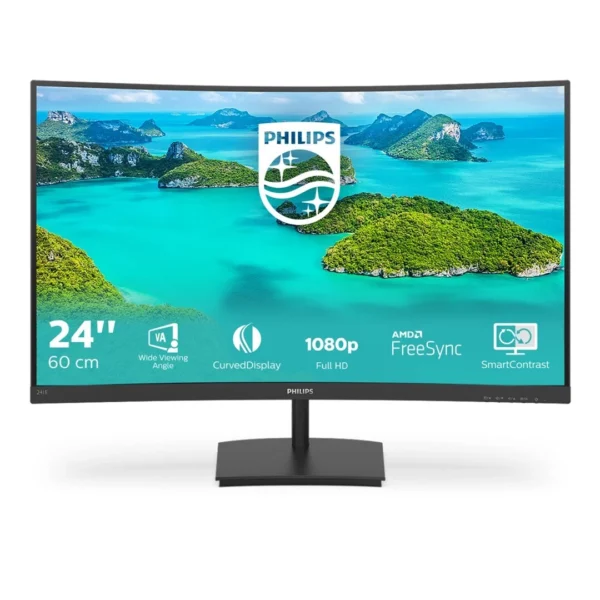 PHILIPS MONITOR 24" LED FULL HDCURVO MULTIMEDIALE VGA/HDMI 241E1SCA
