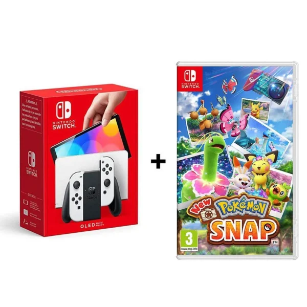 BUNDLE NINTENDO SWITCH CONSOLE OLED BIANCA + GIOCO POKEMON SNAP