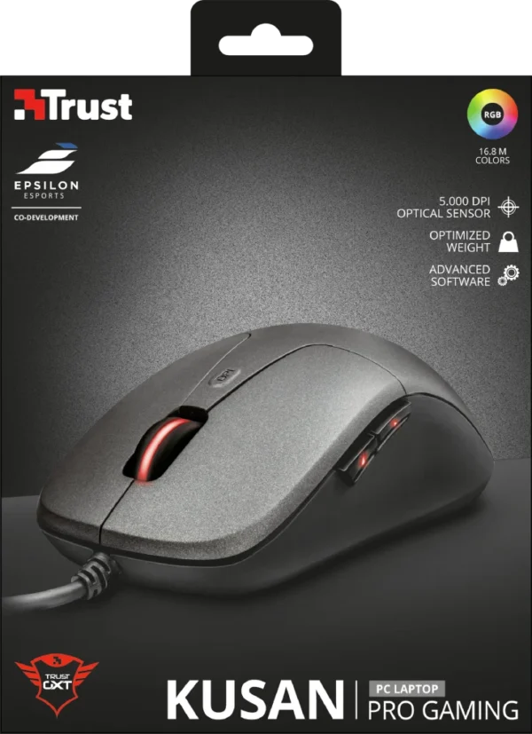 TRUST MOUSE GAMING OTTICO GXT180 KUSAN PRO RGB USB 5000DPI 22401